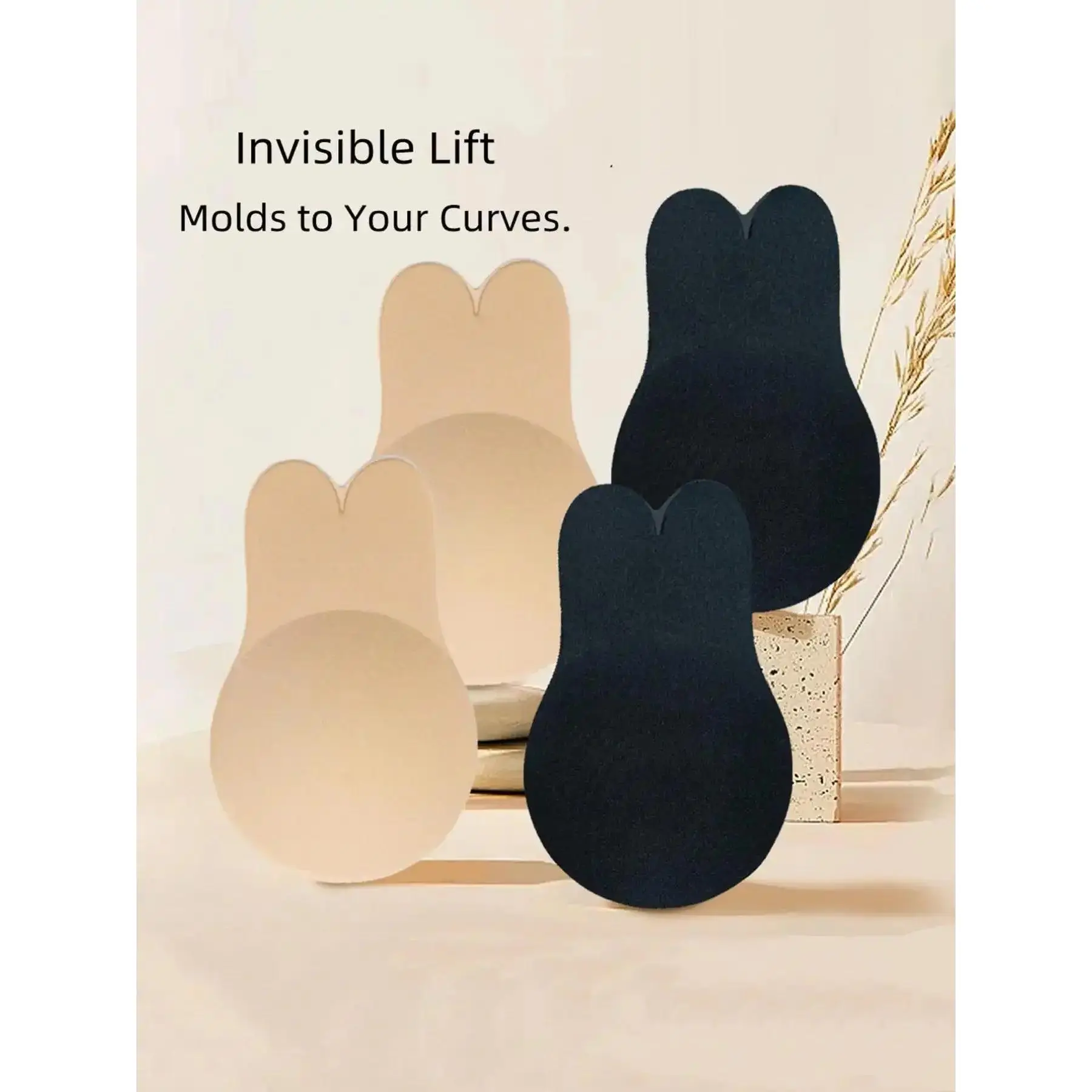 Women2PackSeamlessReusableStickyNipplePastiesBioAdhesiveUltraLiftStrongStickGentleAllSkinTypesEverydaySmoothThinNippleCover
