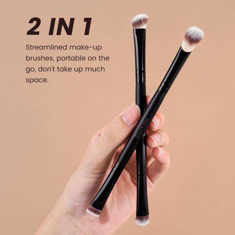 MAANGE 5pcs Dual-ended Eye Makeup Brushes, Eyeshadow Brush Set, Professional Makeup Tools for Precise Application, Essential Beauty Accessories for Artists, Makeup Accessories Gifts for Friends