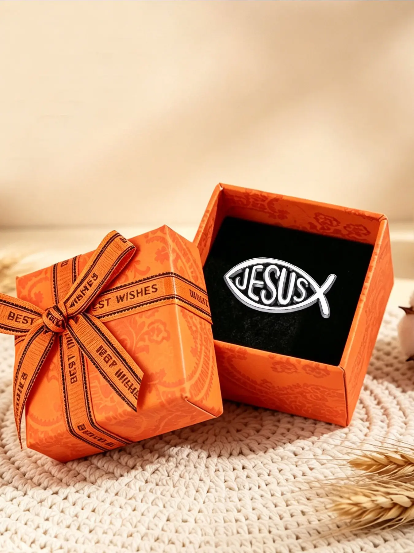 Silver Color Jesus Fish Ichthys Enamel Pin, Christian Faith Badge, Clothing Backpack Accessory, Believer Religious Gift
