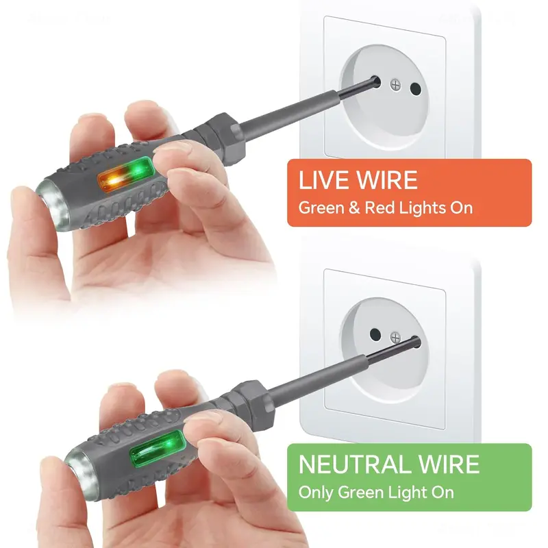 2 count  Tester  Set - Multifunctional, Magnetic Tips for Enhanced Efficiency, Dual-Use Design with Neon Light Display for AC/DC Circuit Detection, Comfortable Anti-Slip Grip