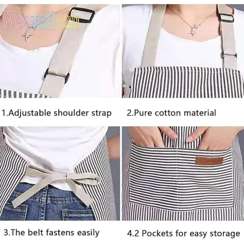 2-Pack Kitchen Cooking Aprons for Women & Men, Adjustable Chef Apron with Large Pockets & Convenient Buckle Strap, Comfortable Waterproof Oil-Proof Bib Apron for Home Cooking, Baking, Grilling, BBQ, Dishwashing & Commercial Restaurant Use