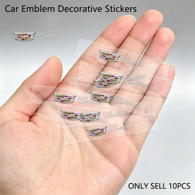 10pcs Car Emblem Sticker, Car Body Decoration Sticker for Cadillac Escalade Gt4 Xt4 Ats Xt5 Cts Xts Rs, Automotive Accessories, Car Stickers, Automobile Decals, Vehicle Decoration, Stickers For Cars