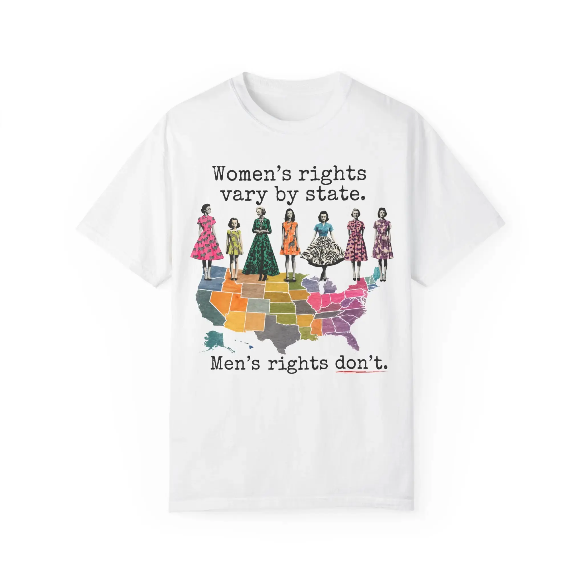 Shortsleeve Cotton Casual Comfy Fit Style T-Shirt - Feminist Print Smash The Patriarchy, Anti-Transphobic & Anti-Christian Nationalist Protest Sports Top