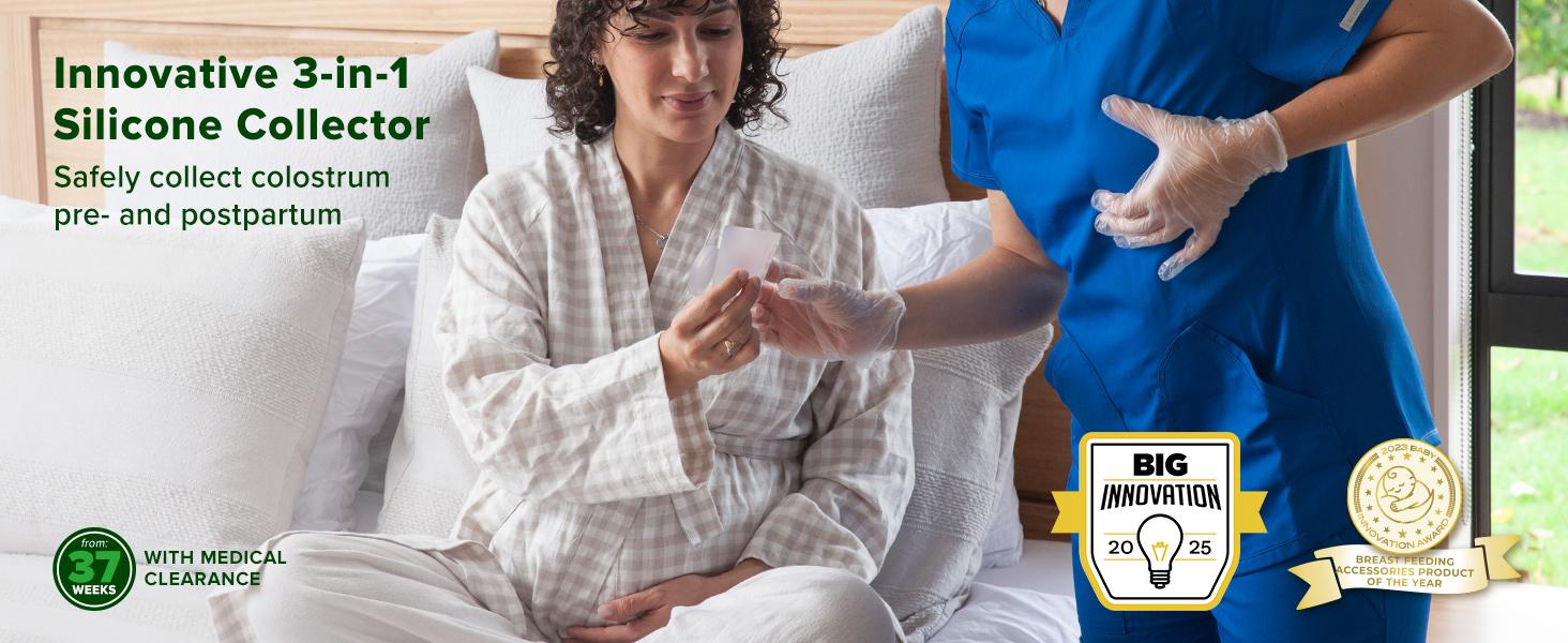 Colostrum Collector Kit 2ml/6pcs & Lidded Feeding Cup 25ml - Collect, Store & Feed Colostrum Ready-to-Use Pack, Reusable Colostrum Syringes Set for Liquid Gold