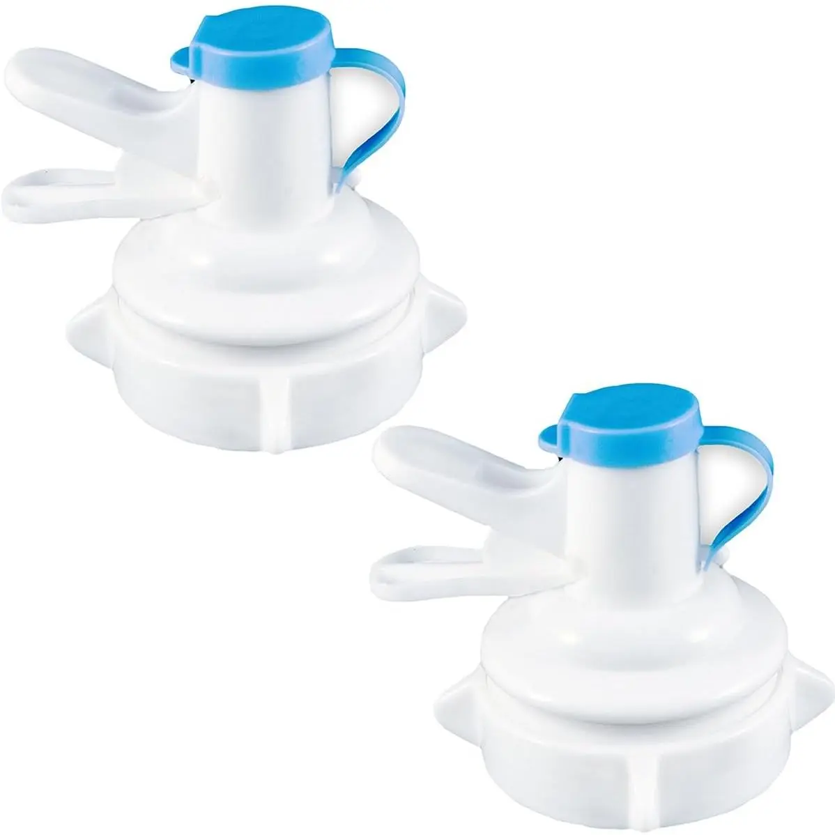 Water Dispenser Valve for 55mm Crown Top Bottles – Reusable 5 Gallon Water Jug Spigot Faucet with Dust Cap, Leak-Proof, Food-Grade PP, Easy One-Hand Flow Control, 2-Pack