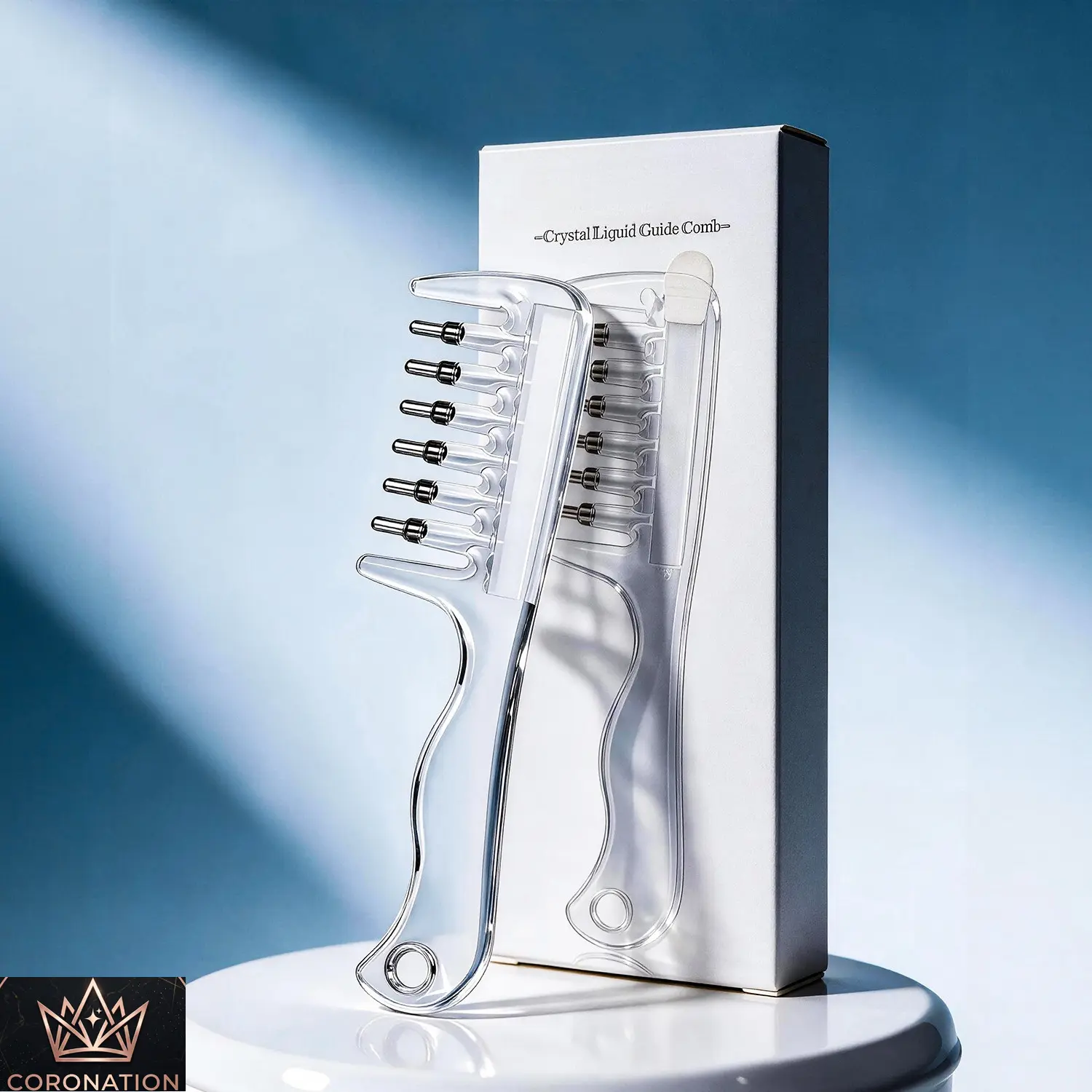 (excluding essential oil) Scalp Massager Comb with Liquid Applicator, Visual Storage Hair Oil Comb with Metal Guide Teeth, Even Liquid Dispensing, No-Hand Application for Hair Care, Scalp Massage & Beard Grooming