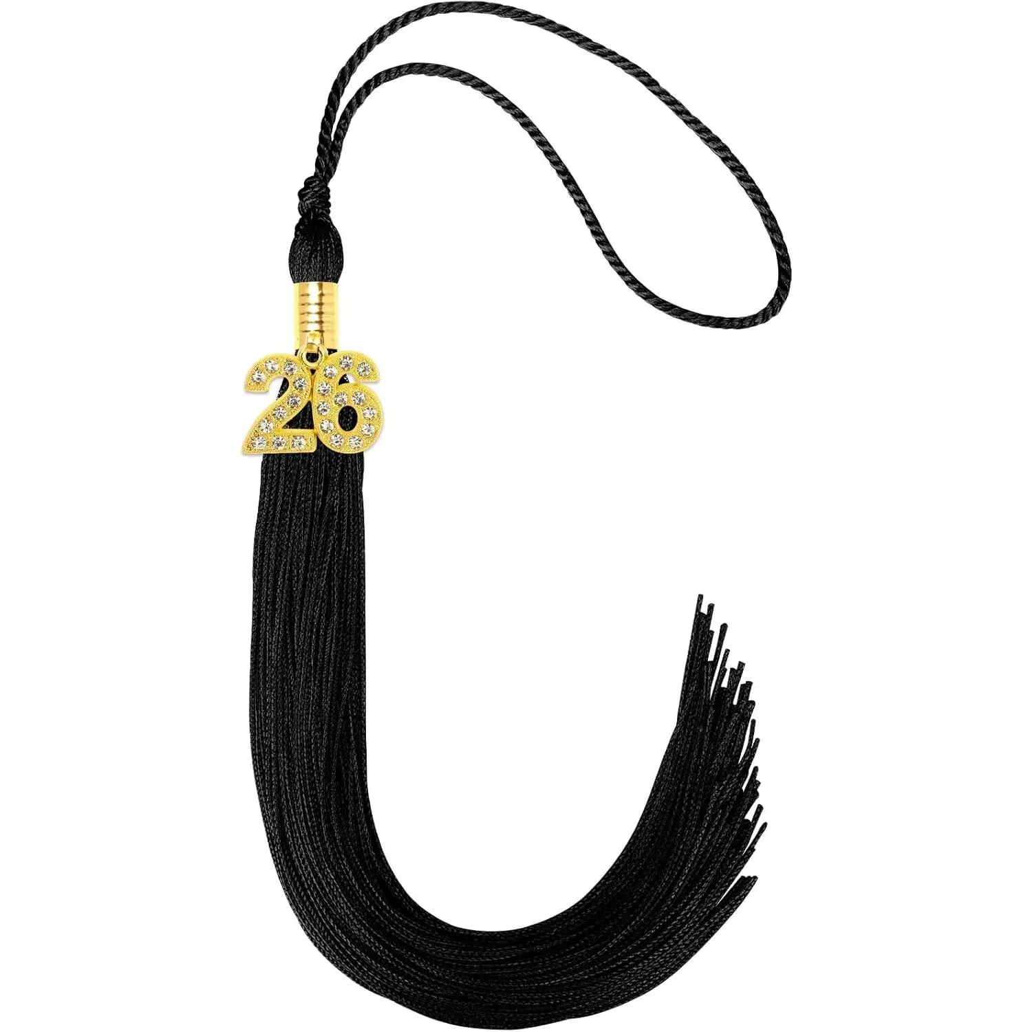 2026 Graduation Cap Tassel with Bling Charm for 2026 Graduate Hat Ceremonies Accessories Black