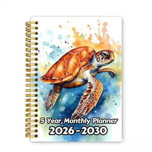 2026-2030 Monthly Planner/Calendar - January 2026 to December 2030, 5-Year Monthly Planner, Colorful Turtle-Themed Cover Design Notebook, Yearly Calendar Planning, Monthly Tabs, 60-Month Calendar, 5.5 x 8.3 Inches, Thick Paper, Elastic Cover, Durable Doub