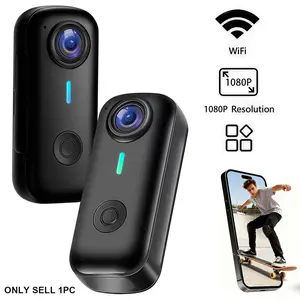 1080P Thumb Action Camera , Mini Wearable POV Body Cam with Magnetic Pendant,WiFi connection，Hands-Free Video Recorder for Vlogging Outdoor Travel Cycling, Best Birthday Gift