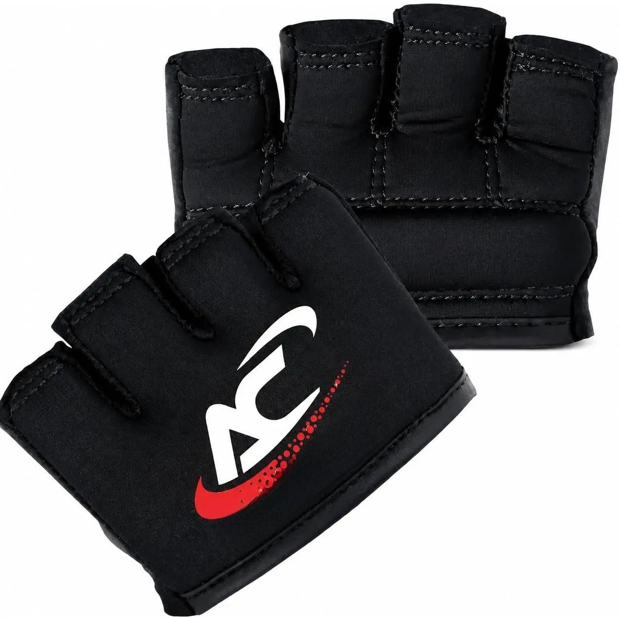 Gel Knuckle Protector, Black MMA Gel Hand Guard, Fingerless Design
