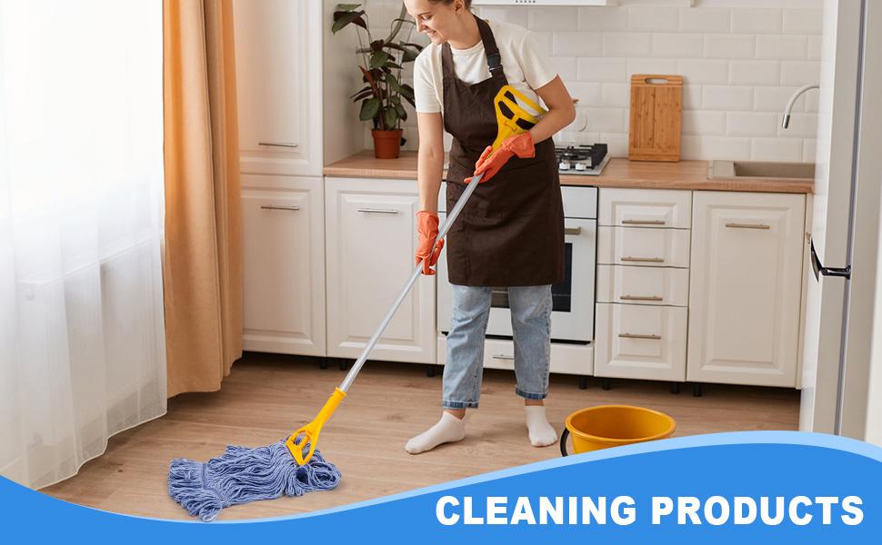 2 Pack Heavy Mop Replace Head,mop Head Replacement,Commercial mop Heads,Reusable Mop Head Refills-Replacement Mop Heads SuitableWet Industrial Blue Cotton Looped End String Head Refill (Blue)