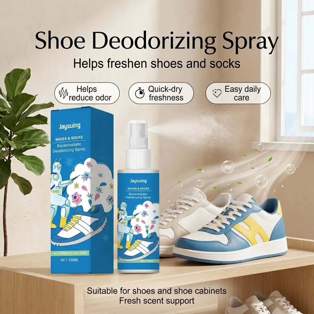Shoe Deodorizer Spray, Sneaker and Sock Odor Control Freshener for Shoes, Shoe Cabinet, Boots, Sandals, Dry Feel Care, Fresh Scent and Daily Footwear Cleaning Use