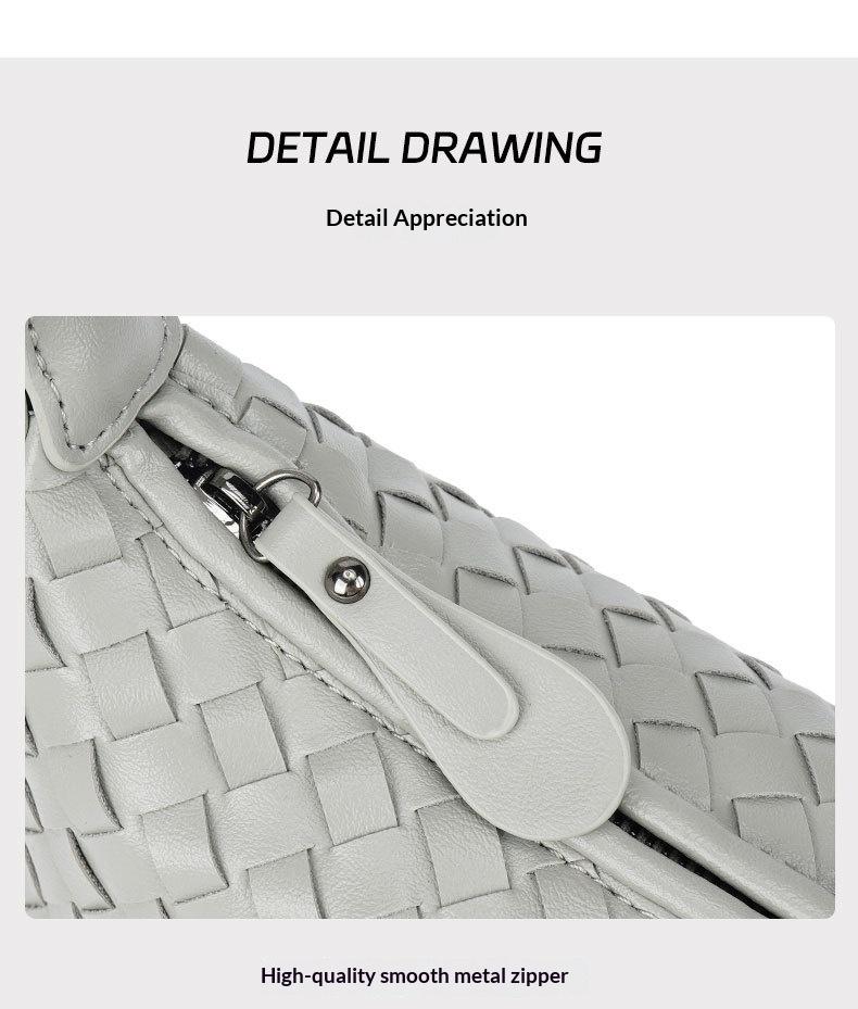 LUNÉ KVI Light Luxury Minimalist Handwoven Crossbody Bag for Women, Versatile and Elegant Crossbody Bag, Exquisite and Fashionable Half-Moon Shoulder Bag