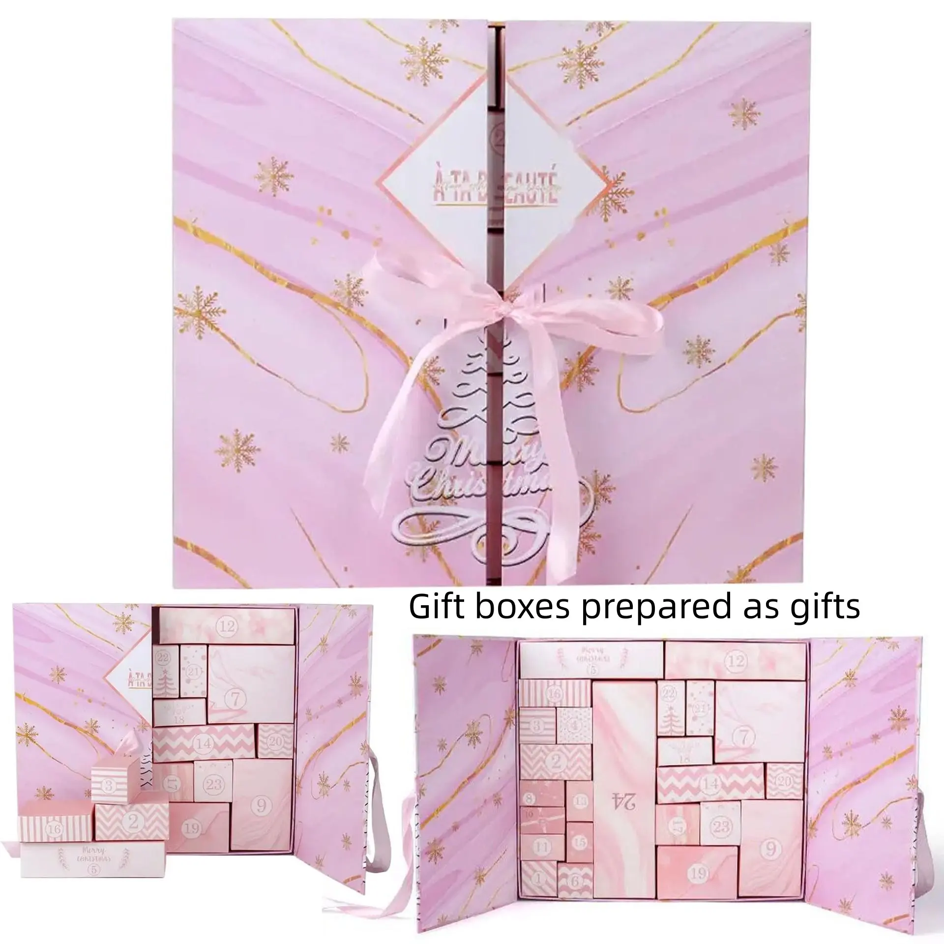 New 2026 Blank Christmas Countdown Calendar Gift Box, Peace Night Present, New Year Surprise Packaging, 24-Day Countdown Blind Box