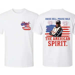 Dale Earnhardt "The American Spirit" T-Shirt – 4th of July Patriotic Racing Graphic Tee, Unisex Cotton Short Sleeve Shirt for Men & Women, Casual Fit, Soft Breathable Fabric, Independence Day Gift for NASCAR Fans and Car Enthusiasts