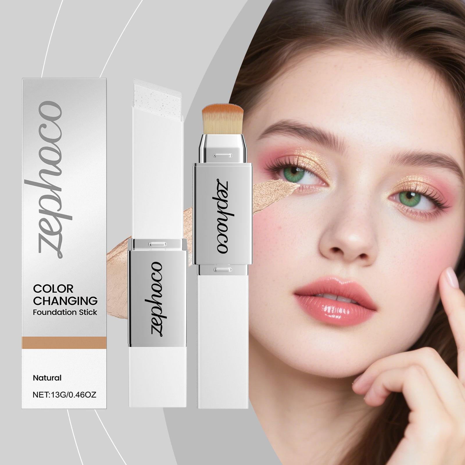 zephoco The Natural Color Two-In-One Color-Changing Foundation Stick Is Light, Moist, Natural, Adheres Well Without Sticking, And Provides A Light, Clear And Transparent Foundation