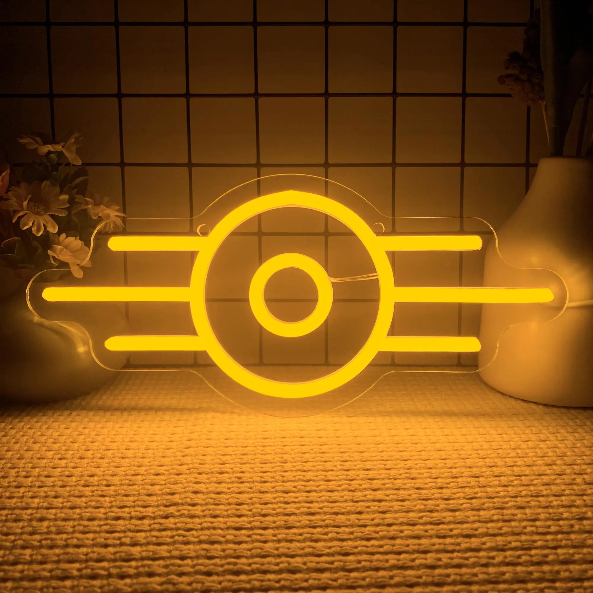 Vault Tec Design Neon Sign, USB Powered Creative LED Neon Light, Decorative Neon Sign for Game Room, Desk Setup, Gaming Accessories, Room Decor