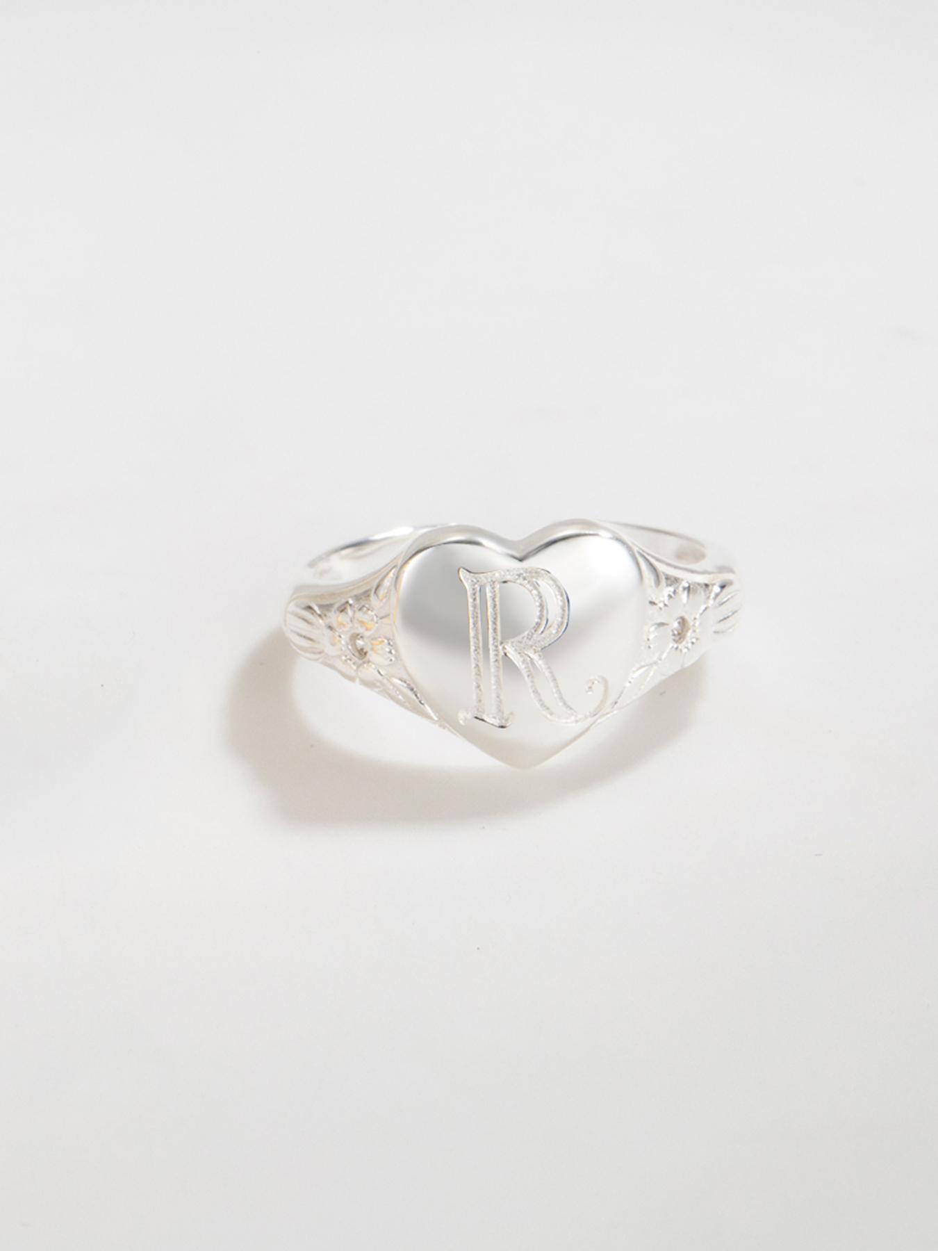 S925 Sterling Silver Fashion R Letter Design Cuff Ring, New Style Simple Jewelry for Women, Trendy All-match & Exquisite Jewelry for Birthday Gift, Alphabet Design Ring