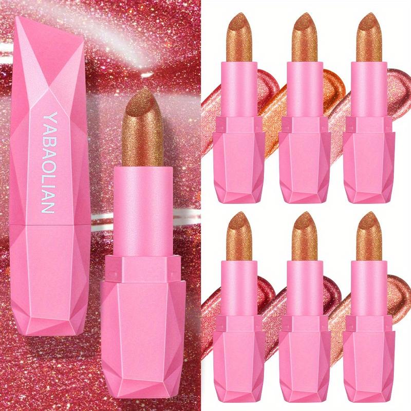 6pcs Chameleon Shiny Lipstick Highly Pigmented Metallic Lipstick with Gradient Color Long Lasting Makeup for All Day Perfect for Music Festivals Best Gifts to Girls