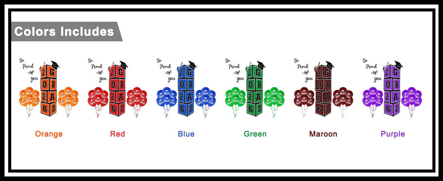 2026 Graduation Decorations Set - So Proud of You - Class of 2026 Balloon Boxes for Memorable Grad Party Supplies, Indoor/Outdoor Congrats Grad Home Door Décor Essentials( purple and black)