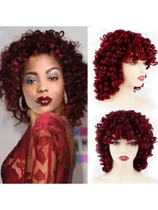 European and American wigs, African small roll wigs, women's European and American fashion wigs, multi colored options