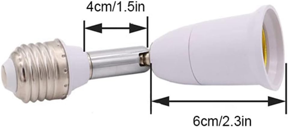 E26/E27 Light Socket Extender, 4.5 Inch Extension,Adjustable Vertical 180 °   Horizontal 360 °   , 100V - 250V, Max 150W, Medium Screw Base Light Converter Socket Extender