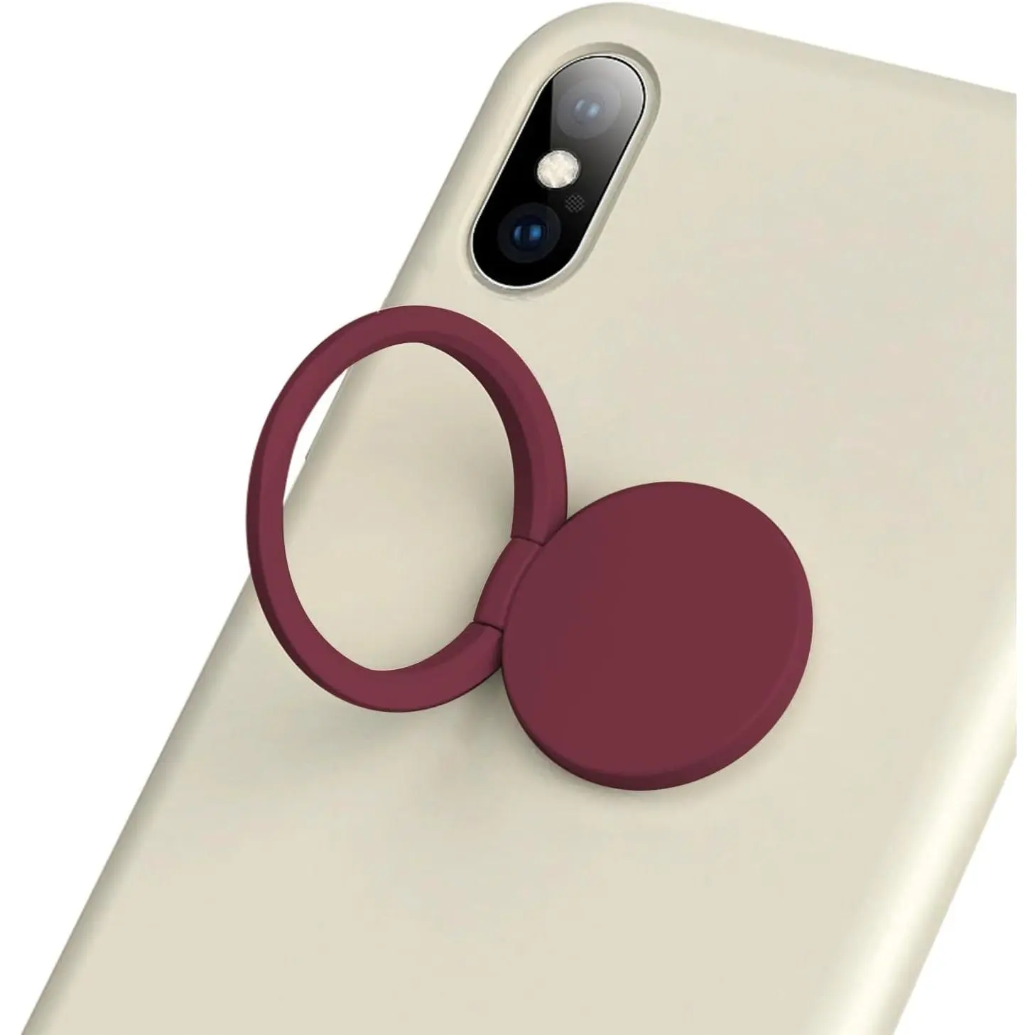 Phone Grip Sticky 360° Rotation  Stand Finger Ring Holder Slim Kickstand for Cell Phone Case, Red