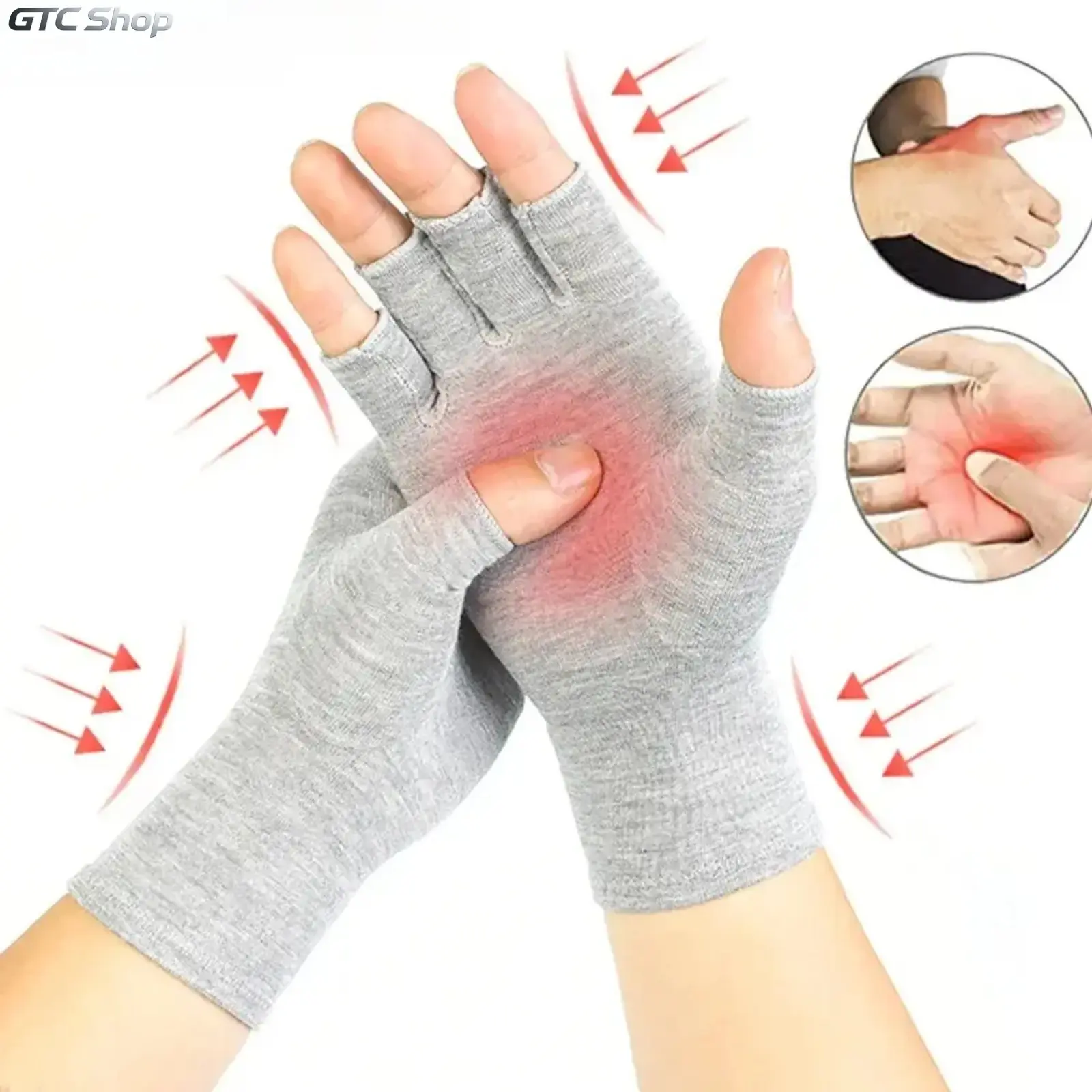 Fingerless Compression Gloves – Breathable Bamboo Fiber Arthritis Support Gloves with Touchscreen Fingers for Men & Women