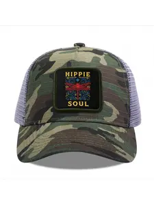Hippie Soul Dragonfly 1 Camouflage Mesh Baseball Cap for Men & Women - Adjustable Snapback Trucker Hat, Breathable Back for Hiking, Fishing, Camping, Golf & Casual Outdoor Attire Camouflage Random
