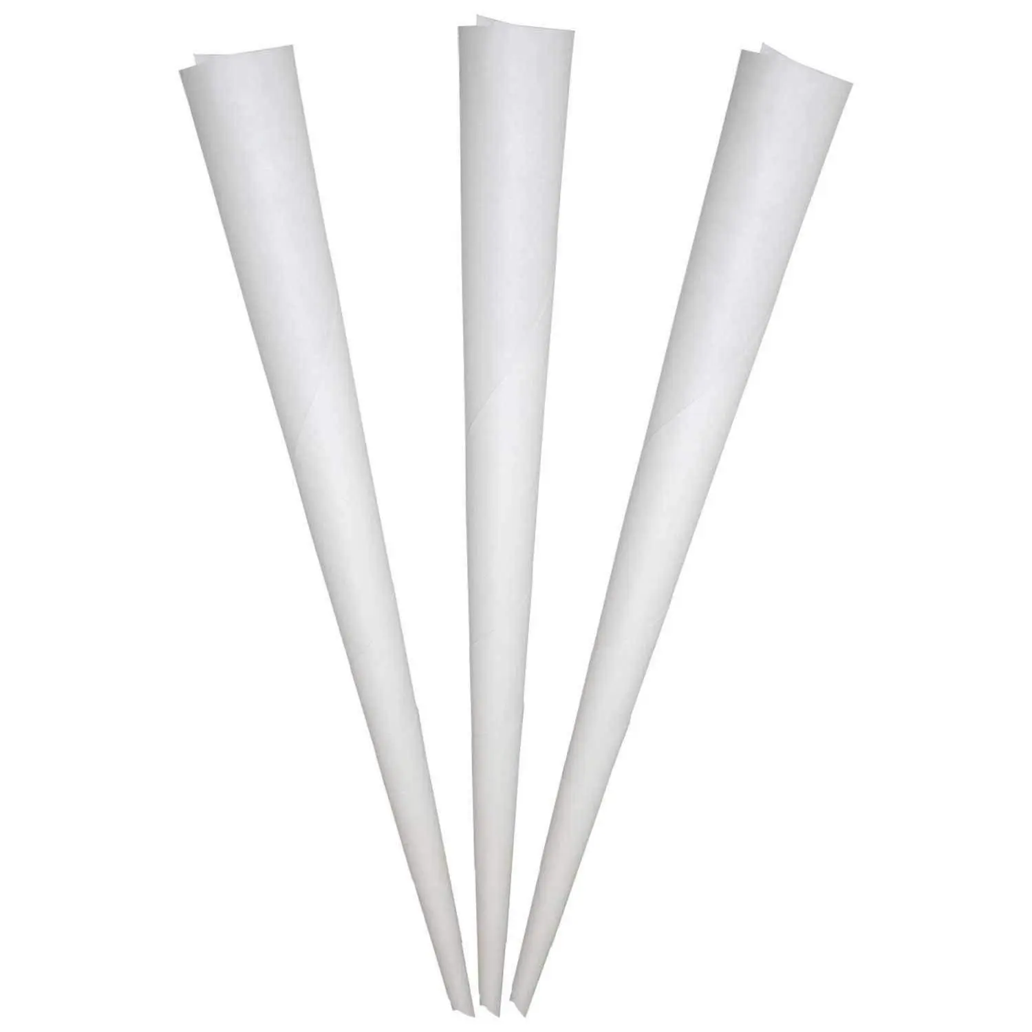 Cotton Candy Cones- Pack of 100ct Cotton Candy Cones. White Paper Cones (White)