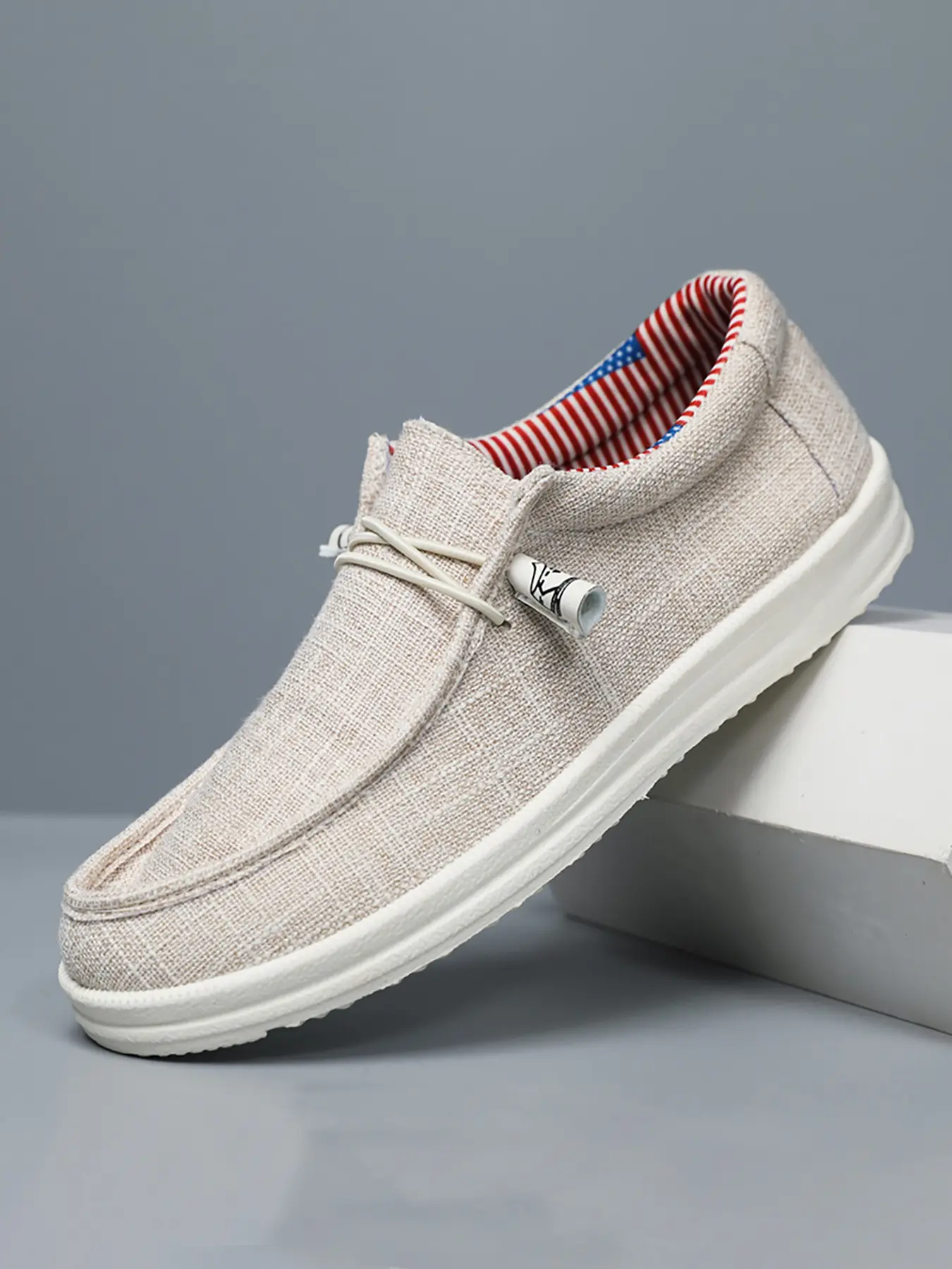 Men's Casual Solid Color Slip-on Loafers, Breathable Lightweight Shoes, Outdoor Walking and Driving, All Seasons