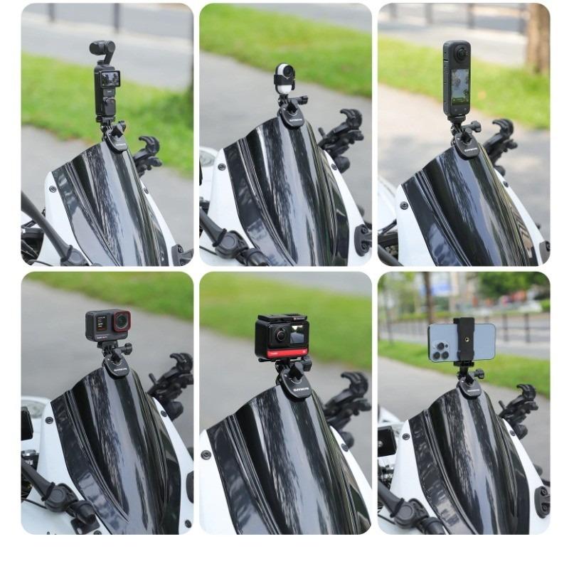 Motorcycle Windshield Clip For Insta360 X4 Ace Pro 2 DJI Action 5 PRO Phone GoPro 13 12 Action Camera Aluminum Alloy Mount Clip Motorcycle Windshield Clip For Insta360 X4 Ace Pro 2 DJI Action 5 PRO Phone GoPro 13 12 Action Camera Aluminum Alloy Mount Clip