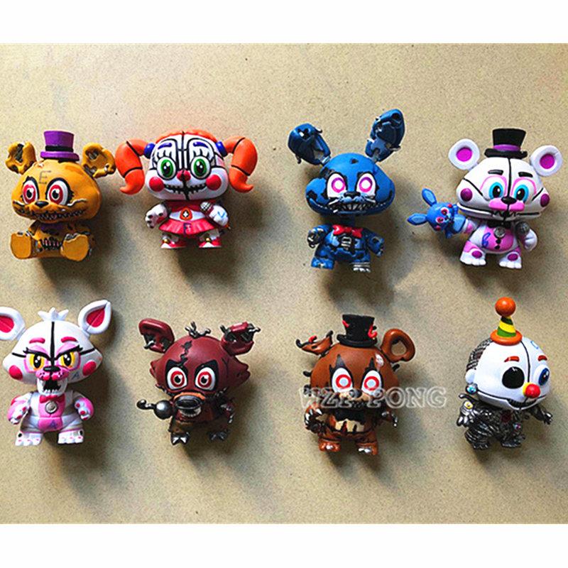 8 Pcs/Set Game Five Nights At Action Figure Toy PVC Midnight Toy Bear Chica High Quality Model Dolls Kids 6.5 Cm