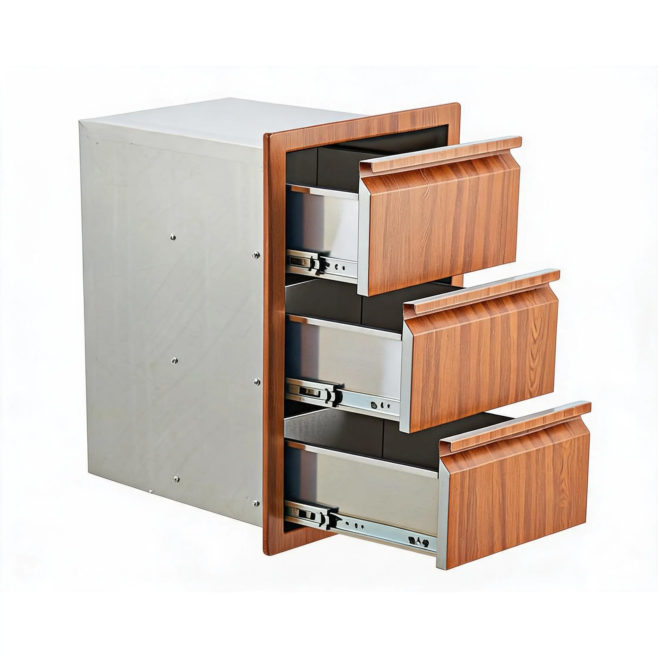 GARVEE Functional Stainless Steel Outdoor Camp Kitchen Drawer Unit, Triple Wire Drawers, Ample Storage Space, Easy Access Tools