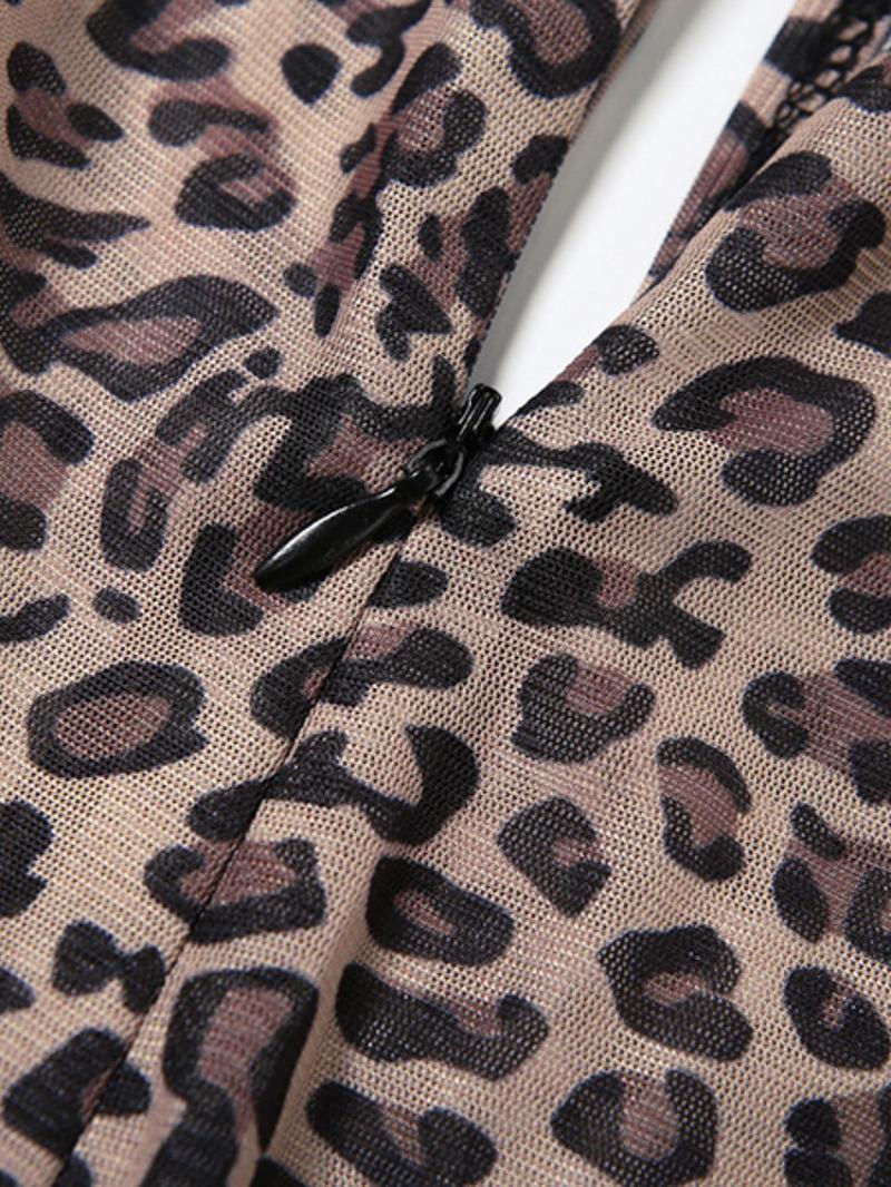 Women's Leopard Print Jumpsuit, Skinny Jumpsuit, Fashion Casual Sexy Jumpsuit for Daily Outdoor Wear, Women Jumpsuits for Summer