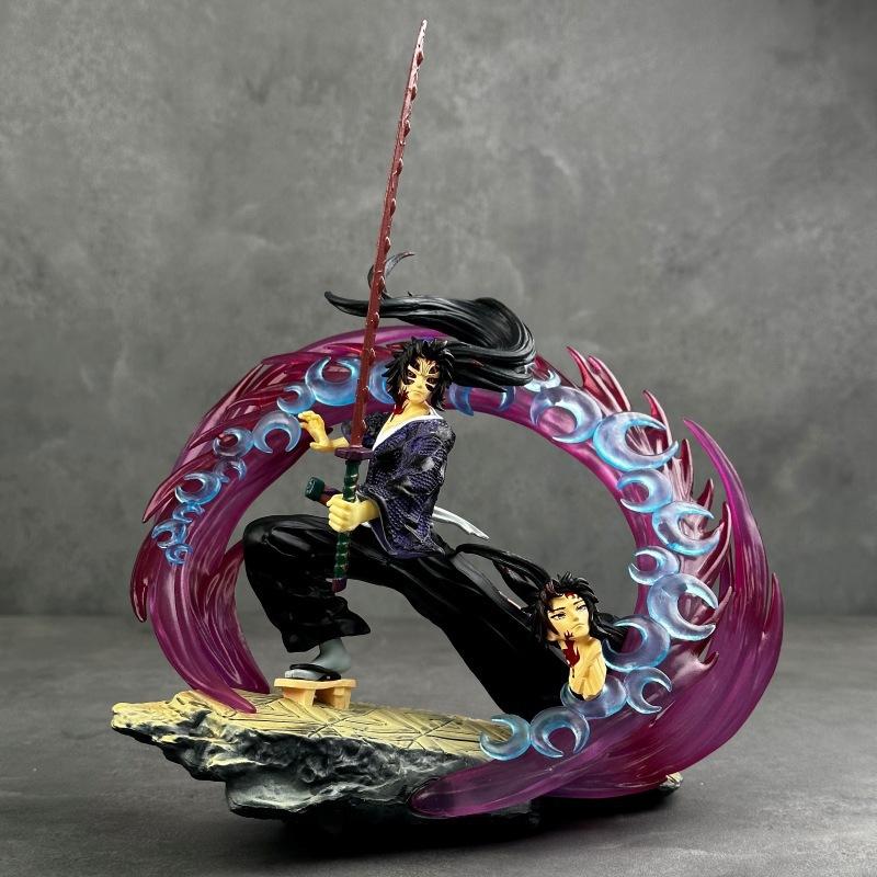 Demon Slayer Gk Fierce Battle Kokushibo Vs Yoriichi Tsugikuni Model Luminescent Figurine Desktop Computer Case Ornament Toy Gift