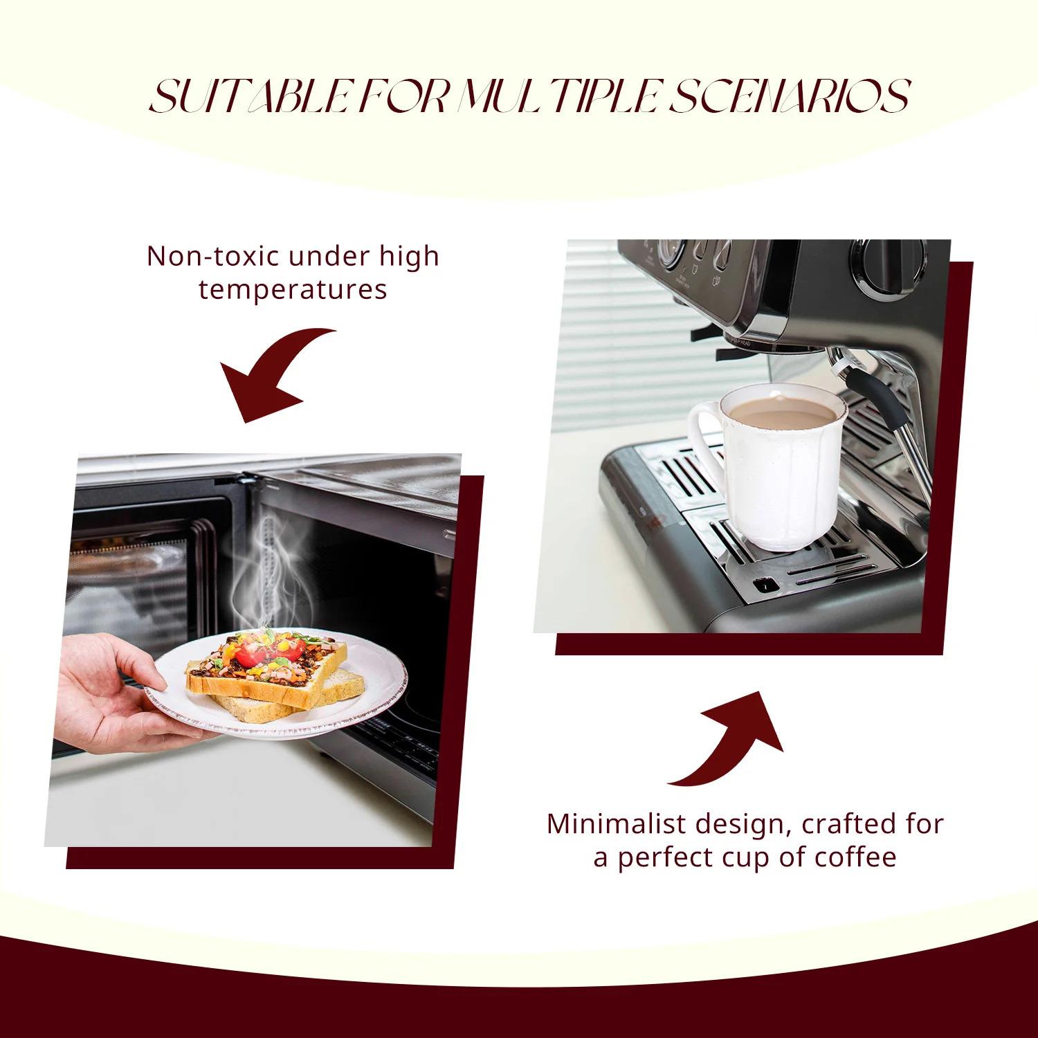 Dinnerware Ceramic Dinner Plate Set Tableware White Color Glaze Stoneware Dinner Set