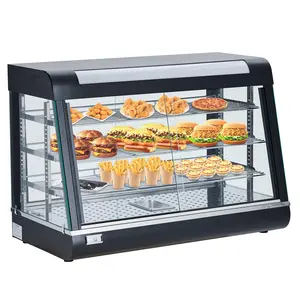 GARVEECommercial Food Warmer Display Cabinets with 3D Heating, Bottom Fan, Temperature Control, LED Lighting, Removable Shelves, Stainless Steel Frame, and Glass Doors, Available in 14" and 20" Sizes with 3-5 Tiers
