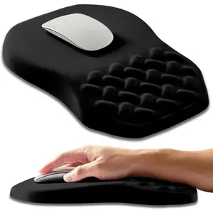 Ergonomic Slope Mouse Pad Wrist Support, Wrist Rest Mousepad for Carpal Tunnel Pain Relief with Massage Bulge and Slow Rebound Memory Foam (12x8 inch)