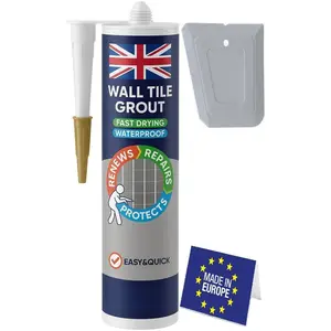Wall Tile Grout Gray    16oz / 450g  Drying Floor & Wall Grout Repair Kit Grey, Grout Reviver for Shower Bathroom Kitchen Quick Drying Tile Gap Filler Grey