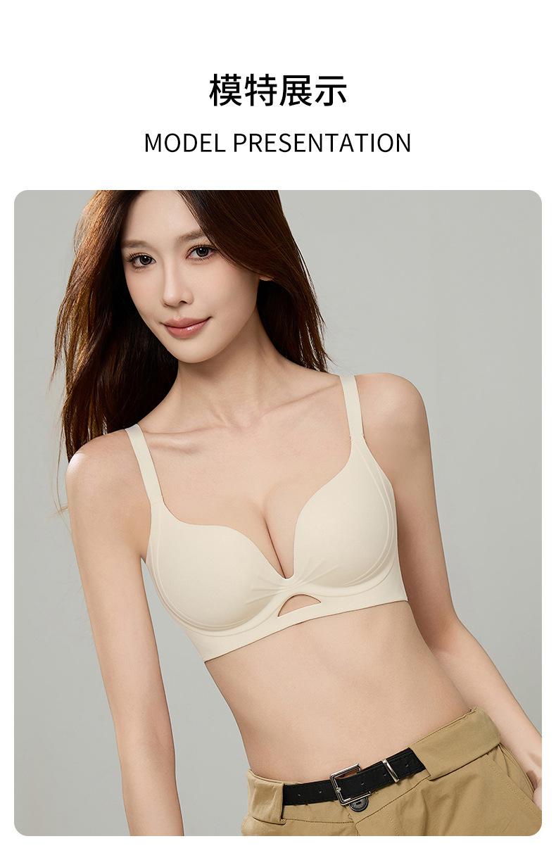 2025 New Small Breast Gathering Push Up Bra Seamless Wireless Red Underwear For Wedding Gift Valentine's Day Lingerie