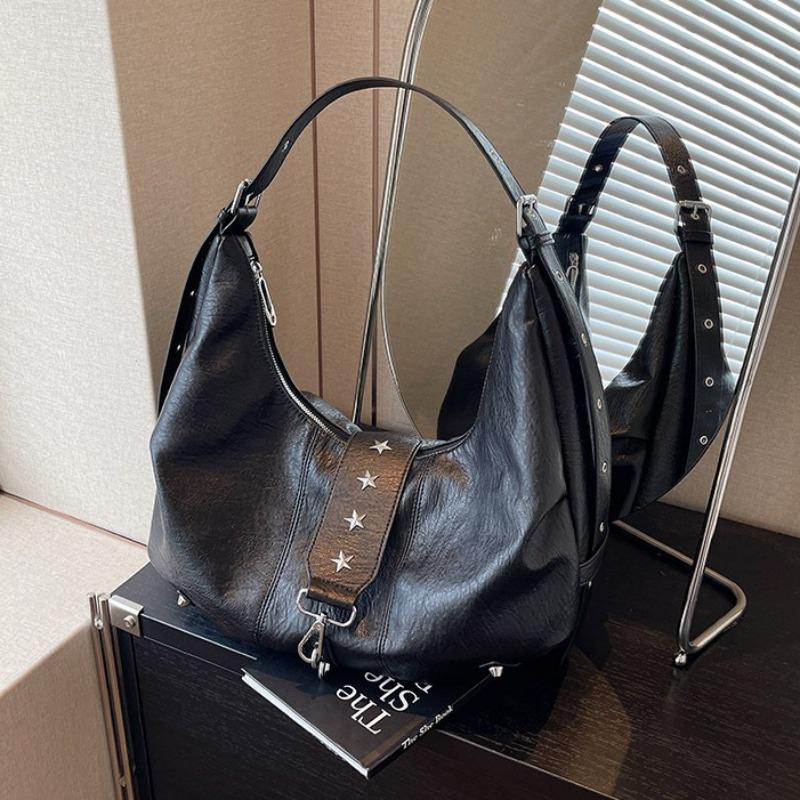 Women's large-capacity tote bag, 2025 new casual bag, fashionable retro shoulder crossbody bag, niche dumpling bag women handbags luxury designer real