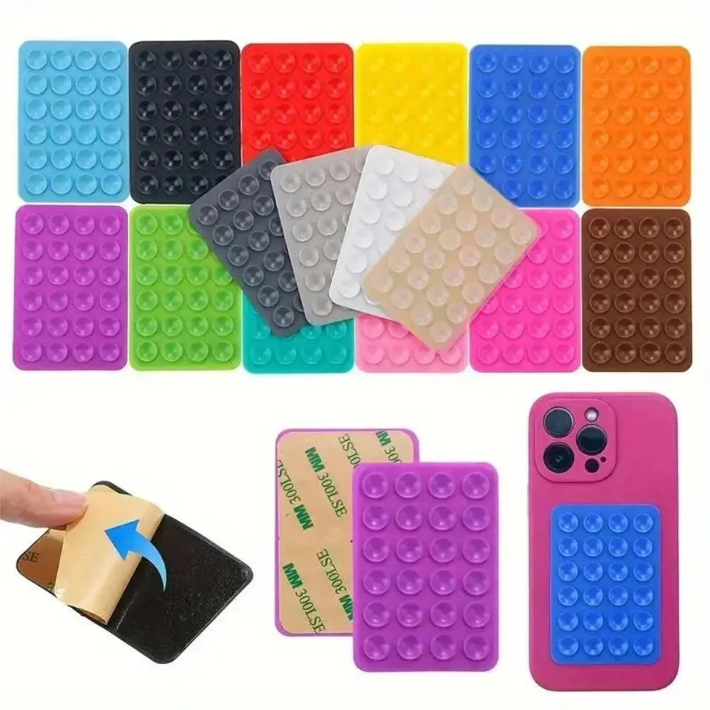 Colorful Silicone Phone Suction Cups, 18-Piece Set, Reusable Adhesive Grips, Universal Mobile Stand Mount for Smartphone & Tablet Cases, Accessories, Mobile Phone Holder