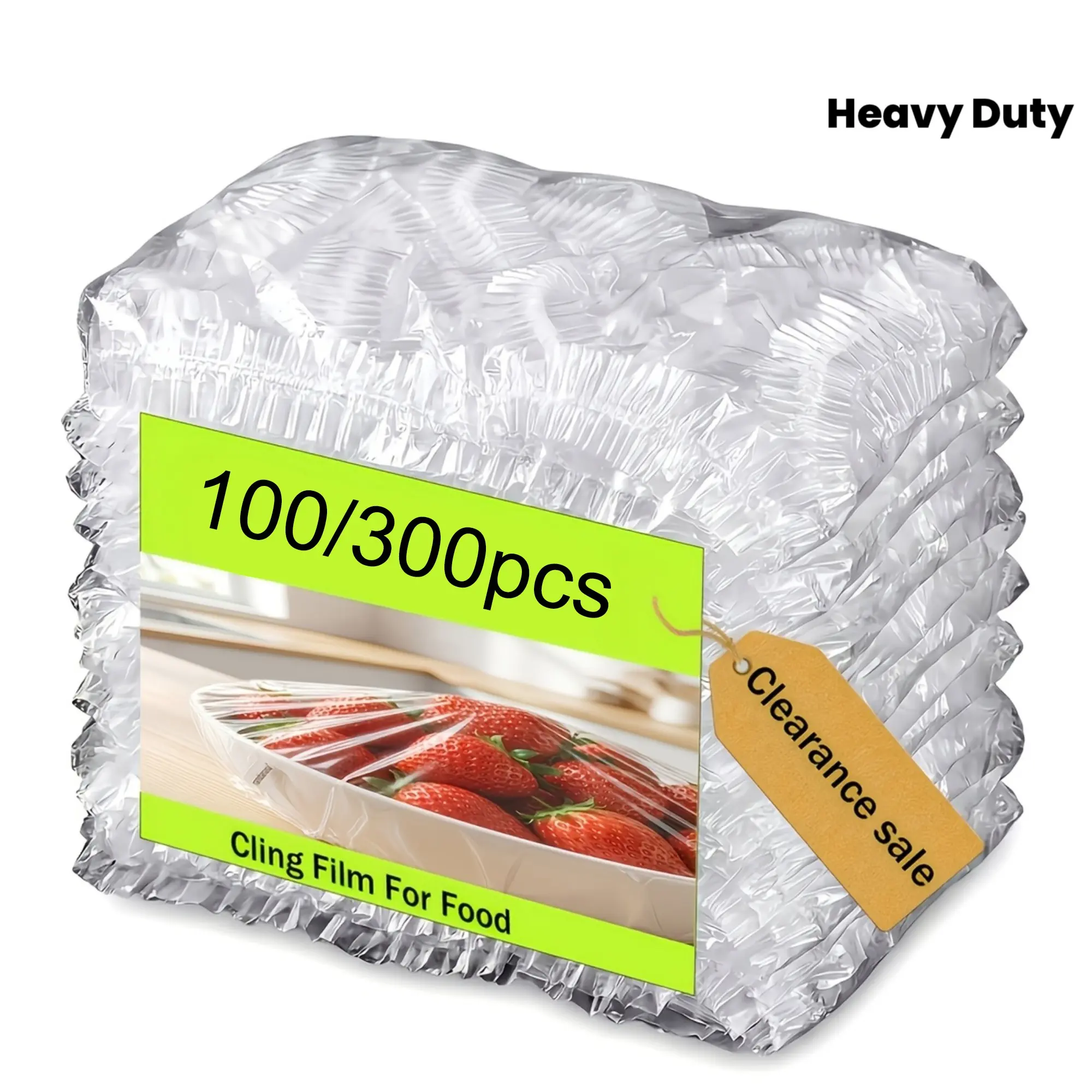 100/300 Disposable Food Storage Plastic Wrap, Safe for Food Contact, Multi-Purpose Sealed Cover, Ideal for Refrigerator, Leftovers, Fruits, Picnics, Bbqs, Kitchen