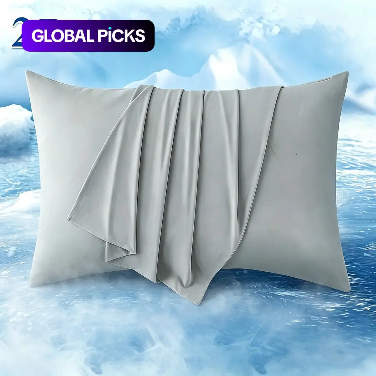 2-Pack Cooling Pillowcases, Queen/King Size, Instantly Cool & Stays Cold All Night, Envelope Closure, Machine Washable, Easy Care, for Hot Sleepers & Night Sweats, Gift for Men & Women #GLOBAL PICKS