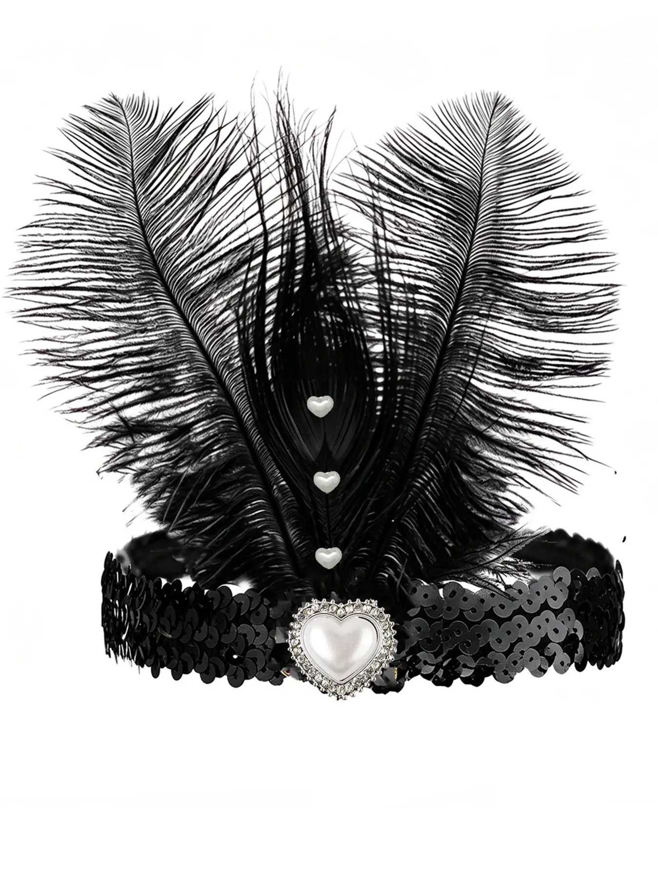 1920s Retro Feather Glitter Headband, Multicolor Party Accessory, Halloween Theme, Carnival Photo Stage Performance Hair Decor