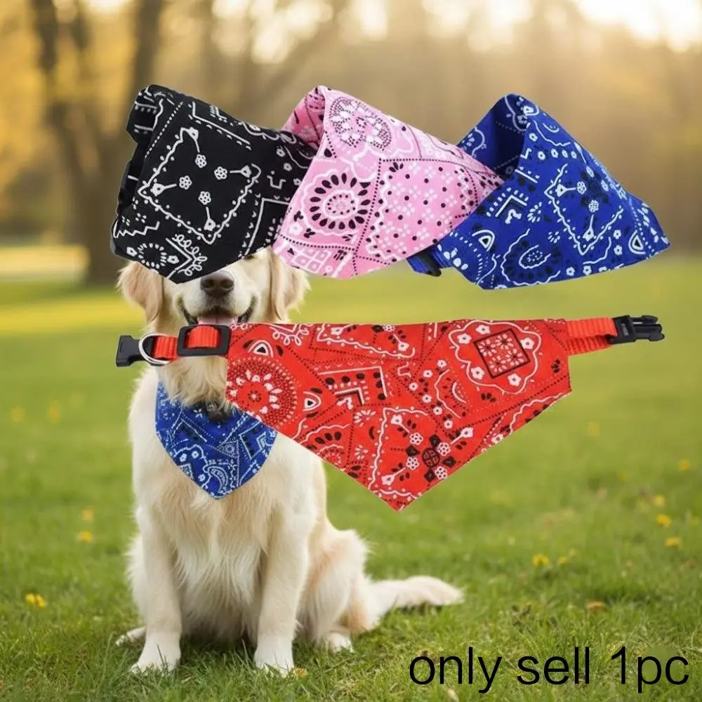 Removable Pet Bandana Collar Double-Layer Nylon & Breathable Cotton Anti-Chew Dog Cat Bib Separate Sizing Small Medium Large Hip Hop Water Resistant Triangle Scarf for Puppy Kitten Deluxe Pup Bandana