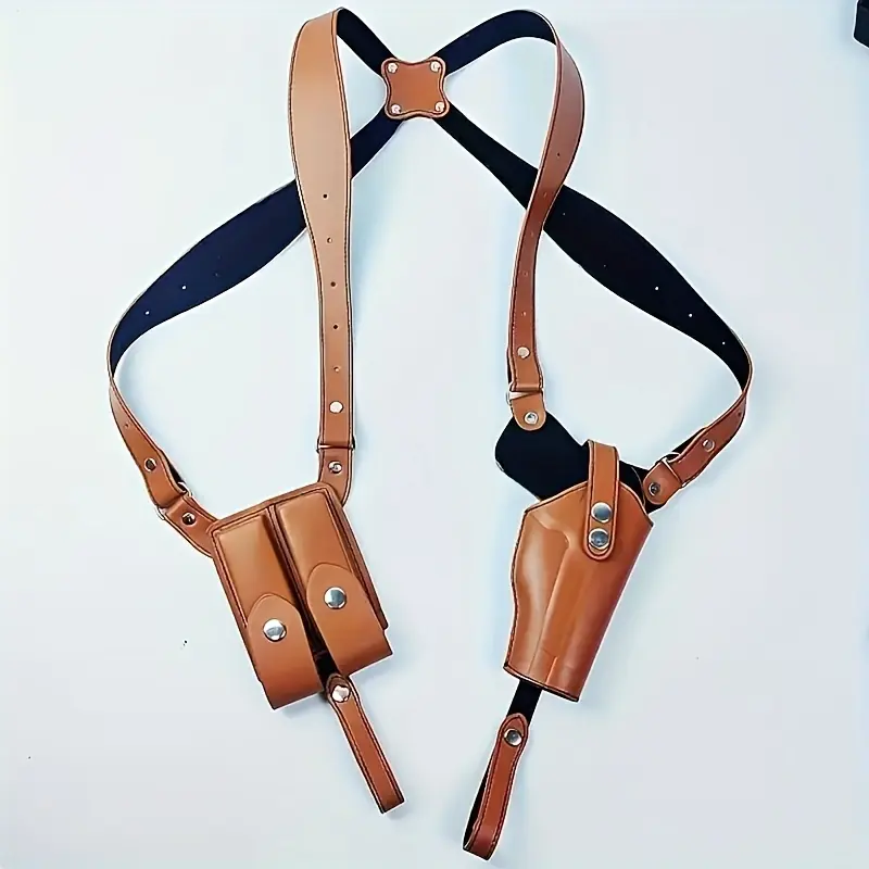 Functional 2-Layer Cowhide Universal Hanging Gun Holster - Compatible with G17, 92, 1911 Handguns - Hunting & Outdoor Recreation Equipment