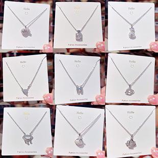 Dopamine-colored pastoral style titanium steel necklace, popular personalized design clavicle chain jewelry