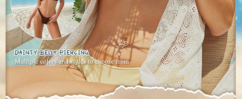 CASSIECA 10Pcs Gold Belly Button Piercing Ring-Surgical Steel CZ Heart Navel Belly Rings for Women Dangle Short Clicker Navel Piercings Cute Summer Jewelry 14G